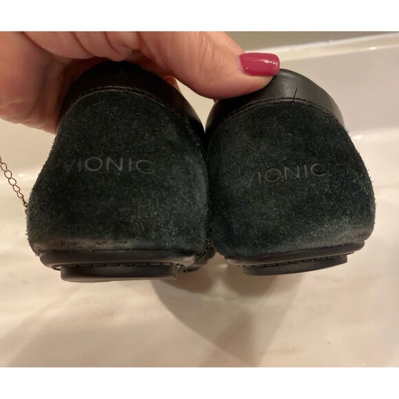 Vionic Navy Womens Flats Slip on Loafers Size 9.5 Orthotic Footbed Suede Look - Picture 12 of 12
